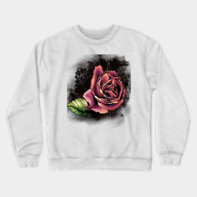 Inked Watercolor Rose Crewneck Sweatshirt by brittney_taylor13
